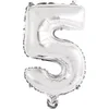 Image de Amscan 9909673, Speelgoed ballon, Folie, Zilver, Cijfer 5