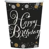 Image de Beker Happy Birthday Sparkling zilver-goud 8 stuks