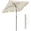 Image de SONGMICS Rechthoekige balkonparasol 1,8 x 1,25 m, UPF 50+ bescherming, zonnescherm, canvas met PA-coating, transporttas, terras, tuin, zonder voet, beige GPU180M01