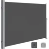 Image de SONGMICS Zijmarkies met stalen behuizing, roestbestendig, uittrekbaar, 160 x 450 cm, inkijkbescherming, zonwering, ondoorzichtig, zijrolgordijn, voor balkon, terras, tuin, antraciet
