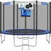 Image de SONGMICS Gartentrampolin Ø 244cm, rundes Trampolin mit Sicherheitsnetz, mit gepolsterten Stangen, Sicherheitsabdeckung, TÜV Rheinland getestet, sicher, Outdoor, schwarz, blau STR8FT