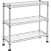 Image de Kruidenrek met 3 niveaus, keukenorganizer, van metaal, met PP-platen, verstelbare plank, 40 x 15 x 39,5 cm, mat zilver