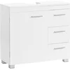 Image de VASAGLE Onderkast, Badkamerkast met 3 laden, 2 compartimenten achter de deur, 30 x 70 x 64 cm, Wit BBK503W10