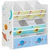 Image de SONGMICS - kast voor kinderkamer - Kinderkamerkast - Speelgoedopberger met 7 Opbergdozen van non-woven stof - Kinderboekenkast - Kinderplank voor Speelgoed - Speelgoedorganizer - 29,5 x 62,5 x 60 cm - Wit