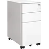 Image de Caisson de Rangement Bureau 3 Tiroirs sur Roulettes Blanc