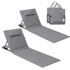 Image de SONGMICS Strandstoel, set van 2, campingstoel, zonnestoel, strandstoel, inklapbaar, verstelbare rugleuning, gemakkelijk draagbaar met handgreep, voor camping, tuin, zwembad, leigrijs
