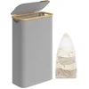 Image de SONGMICS Wasmand met deksel, 60 liter, Grijs LCB506G01