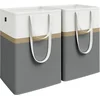 Image de SONGMICS - Wasmand - Wasmanden Set van 2 - Opvouwbaar - Met Korte en Lange Handgrepen - Gemakkelijk te Dragen en Reinigen