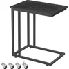 Image de Bijzettafel met wielen C-vormig in ebbenhoutzwart