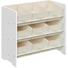 Image de SONGMICS kinderplank, speelgoedplank, kinderboekenkast, met 9 opbergdozen van vliesstof, kinderkamerplank, ruim, 29,5 x 62,5 x 60 cm, wolkenwit GKR033W10