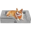 Image de Feandrea orthopedisch hondenbed voor kleine honden, waterdichte hondensofa met afneembare pluche hoes, 71 x 58 x 16 cm, duifgrijs PGW251G01