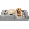 Image de Feandrea orthopedisch hondenbed voor grote honden, waterdichte hondensofa met afneembare pluche hoes, 106 x 81 x 18 cm, duifgrijs PGW253G01