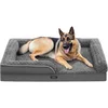 Image de Feandrea orthopedisch hondenbed voor grote honden, waterdichte hondensofa met afneembare pluche hoes, 122 x 85 x 16 cm, leigrijs PGW254G02