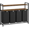 Image de Wasmand   4 vakken   2 planken   Vintage bruin/Zwart
