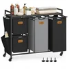 Image de Merkloos Wasrek met 4 Compartimenten - 50L - Zwart/Grijs