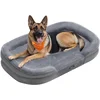 Image de Feandrea Hondenbed, Hondenkussen, voor Extra Grote Honden, 122 x 85 x 20 cm, Orthopedisch, Waterdichte Binnenlaag, Opstaande Randen, Afneembare, Wasbare Hoes, Antislip, Lichtgrijs PGW284G01