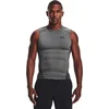 Image de Under Armour UA HG Armour Comp SL-GRY Heren Sportshirt - Carbon Heather - Zwart
