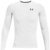 Image de Under Armour UA HG Armour Comp LS-WHT Heren Sportshirt - Wit - Zwart