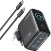 Image de Anker Oplader - 100W Max USB C Oplader - 3-poorts GaN Wandadapter met Slim Display en Touchbediening - Inclusief USB-C Kabel