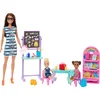 Image de Barbie Dol op School - Speelset met 1 modepop en 2 kleine poppen en meer dan 20 accessoires
