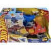 Image de Hot Wheels City - Ultieme Dubbele Draak Transportvoertuig en 2 speelgoedauto's