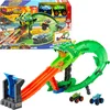 Image de Hot Wheels Monstertrucks - Haaien vs. Dino's Draak Vernietiging Speelset en 2 Speelgoedtrucks