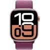 Image de Apple Watch Series 10 - Wifi + 4G - 46mm - Rose Gouden Aluminium Case met Plum Geweven Sportbandje