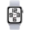 Image de Apple Watch SE 2024 GPS + Cellular 44mm Silver Aluminium Case with Blue Cloud Sport Loop