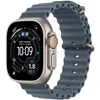 Image de Apple Ocean Band voor de Apple Watch | 44/45/46/49 mm - Anchor Blue / Natural Titanium