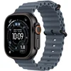 Image de Apple Ocean Band voor de Apple Watch | 44/45/46/49 mm - Anchor Blue / Black Titanium