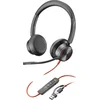 Image de HP Poly Blackwire 8225   On Ear headset   Kabel   Stereo   Zwart   Noise Cancelling   Volumeregeling   Microfoon uitschakel