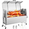 Image de VEVOR Rotisserie Grill 38W Speenvarken Grill Lam Grill Houtskool Grill (132 cm Grilllengte) met 60 Kg Draagvermogen & Wielen & 4-Voudige Hoogteverstelling & Deksel, Roestvrijstalen Elektrische Grillset Voor Kamperen