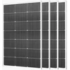 Image de VEVOR Monokristallijne Zonnepanelen 100w 4-Pack, PV-Module met MC4-Uitgang en Aluminium Frame, Ip65 Waterdicht Zonnepaneel, Off-Grid energiecentrale voor Balkon, Auto, Boot, Camper, Plat Dak
