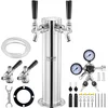 Image de VEVOR Biertapautomaat, Biertoren, Bierombouwset met Twee Kranen, Roestvrijstalen Biertorendispenser met Dubbele Meter W21.8 Regelaar en S-Systeem Vatkoppeling voor Feesten, Thuis, enz.