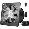 Image de VEVOR 20,3 cm Afzuigventilator, 576 CFM Hogesnelheidsventilator voor Wandmontage met Snelheidsregeling, Laag Energieverbruik, Draagbare Afzuigventilator voor Zolder, Garage, Kelder, Werkplaats, Keuken, Kippenhok, Zwart