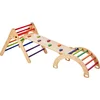 Image de VEVOR Pikler Triangle Set 5 in 1 Montessori klimspeelgoed peuters Kleurrijk