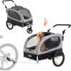 Image de VEVOR Hondenfietskar, Draagvermogen Tot 88 Pond, 2 In 1 Fietsendrager voor Kinderwagen, Eenvoudig Opvouwbaar Wagenframe Met Snelontgrendelingswielen, Universele Fietskoppeling, Reflecto