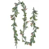 Image de VEVOR Kerstkrans 2m met Wijnranken, Bessen, Olijfbladeren en Lichtsnoeren