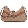 Image de GUESS schoudertas Dea Crossbody Top Zip Latte Logo Lichtbruin