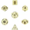 Image de Chessex Opaque Ivoor Zwart Polydice Dobbelsteen Set 7 stuks.