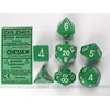 Image de Chessex Opaak Groen wit Polydice Dobbelsteenset 7 stuks.