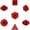 Image de Chessex Opaak Rood Zwart Polydice Dobbelsteen Set 7 stuks.