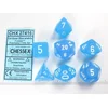 Image de Chessex Frosted Caribbean Blue/wit Polydice Dobbelsteen Set (7 stuks)