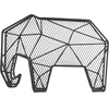 Image de Kikkerland Brievenhouder - Grafische olifant - Zwart - Organiser - Metaal - 25x15x9CM