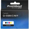 Image de PrintAbout huismerk Inktcartridge GI-55BK/C/M/Y 4-kleuren Multipack geschikt voor Canon