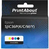 Image de PrintAbout huismerk Inktcartridge SJIC36P(K/C/M/Y) 4-kleuren Multipack geschikt voor Epson