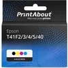 Image de PrintAbout huismerk Inktcartridge T41F2/3/4/5/40 4-kleuren Multipack Hoge capaciteit geschikt voor Epson
