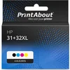 Image de PrintAbout huismerk Inktcartridge 31+32XL (1VU24/26/27/28AE) 4-kleuren Multipack geschikt voor HP