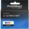 Image de PrintAbout huismerk Inktcartridge LC-521BK/C/M/Y 4-kleuren Multipack geschikt voor Brother