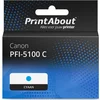 Image de PrintAbout huismerk Inktcartridge PFI-5100 C Cyaan geschikt voor Canon